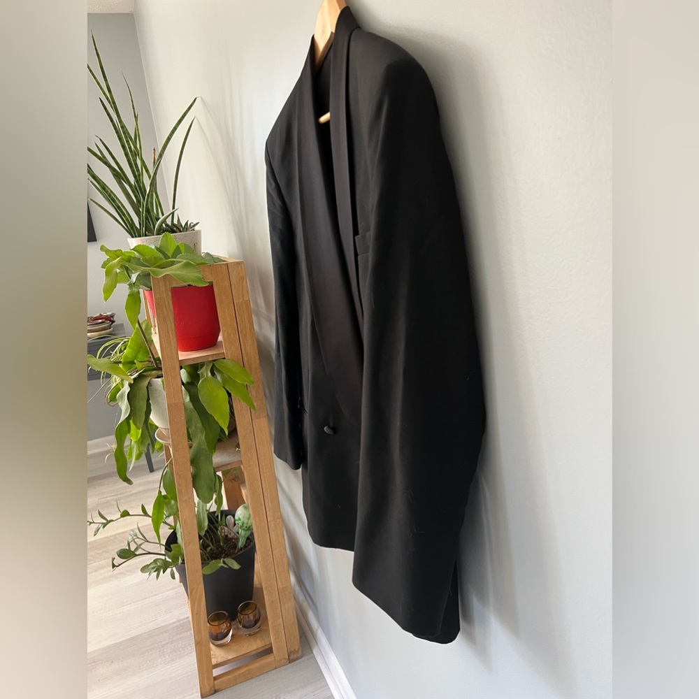 Neil Allyn 39R Black Tuxedo Jacket Blazer Solid 100% Wool - Picture 3 of 6